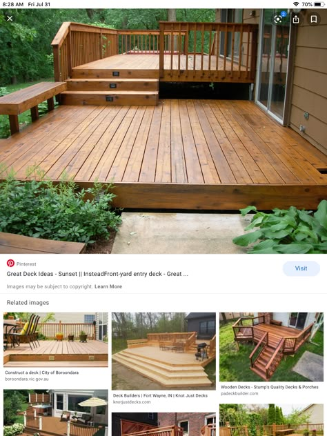 Deck Connected To Patio, Two Tiered Deck Ideas, 2 Tier Deck Ideas Backyards, Bi Level Deck Ideas, Tiered Deck Ideas, Multi Tier Deck, Flat Deck Ideas Backyards, Multilevel Deck Ideas, Deck Addition Ideas