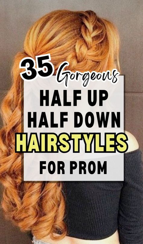 Hair Up Down Half Up Hairstyle Ideas, Hairstyles For A Middle School Dance, Half Up Half Down Updos For Long Hair, Half Up Fancy Hairstyles, Half Up Pageant Hair, Prom Hairstyles Half Up Half Down Long, Easy Hairstyles For Formal Events, Formal Long Hair, Half Up Half Down Hair Formal