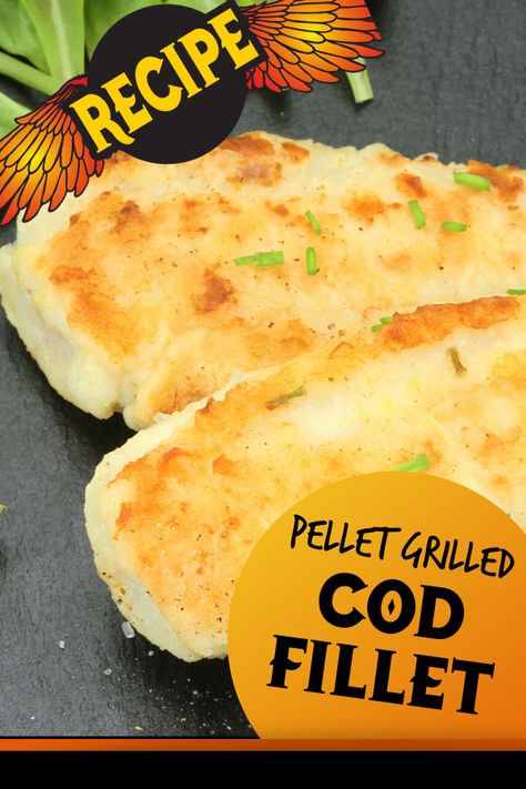 Pellet Grilled Cod Fillet.  This smoked cod fillet is lightly breaded then cooked on the pellet grill.  So much flavor, perfectly baked, and absolutely delicious.  This recipe is so easy you’ll never BBQ fish any other way!  #cod #BBQ #pelletgrill Traeger Cod Recipes, Cod On Pellet Grill, Fish On Traeger, Smoked Cod Fillets, Fish On Pellet Grill, Treager Fish Recipes, Smoked Cod Traeger, Fish On The Smoker, Traeger Fish Recipes