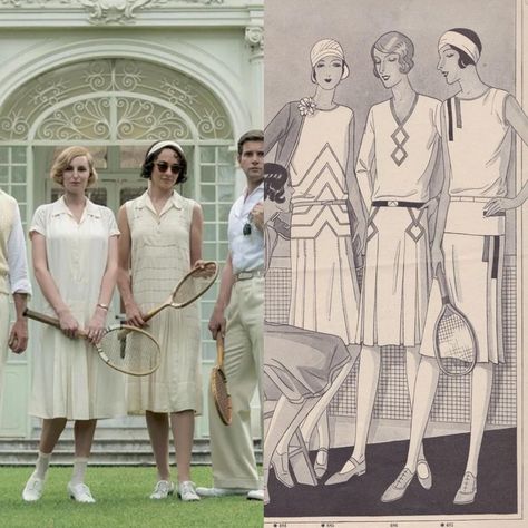 Downton Abbey Fashion, Tennis Outfits, 1920's Fashion, Tennis Outfit, Tennis Fashion, 1920s Flapper, 1920s Dress, Tennis Clothes, Downton Abbey