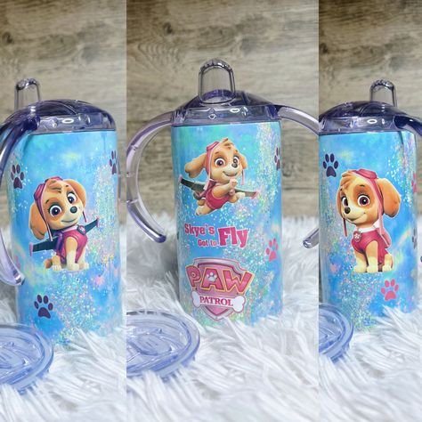 Paw Patrol Tumbler, Skye Paw, Cup Ideas, Tumbler Cups Diy, Kids Tumbler, Sippy Cup, Tumbler Cups, Paw Patrol, Water Bottles