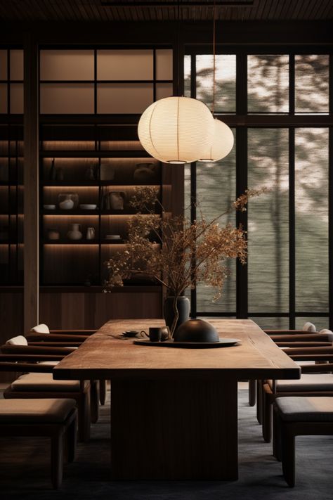 Dining Japandi, Japandi Dining Room Design, Japanese Dining Room, Interior Japandi, Kitchen Japandi, Palette Kitchen, Japandi Kitchen Design, Japanese Dining Table, Japandi Dining Room