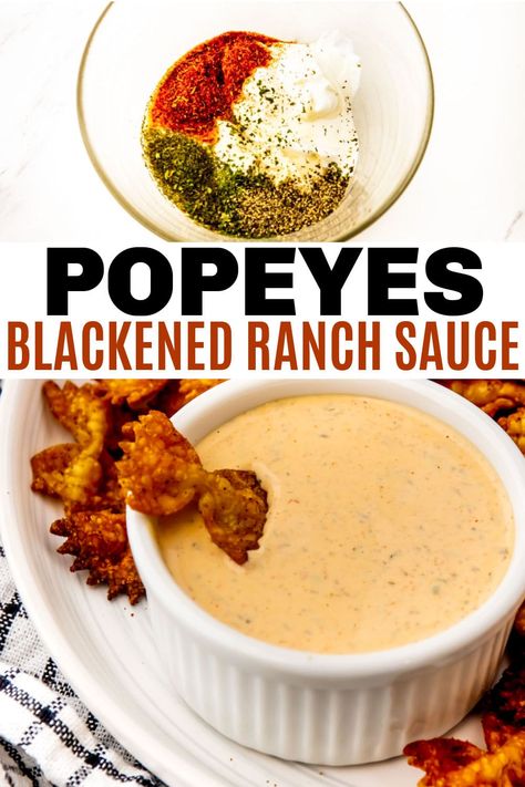 Popeyes Blackened Ranch Sauce (copycat) - Life is Sweeter By Design Ranch Aioli Recipe, Everything Sauce Recipe, Spicy Ranch Dipping Sauce, Smoother Chicken Recipes, Uncle Remus Sauce Recipe, Come Back Sauce Recipe, Popeyes Blackened Ranch Recipe, Popeyes Sauce Recipe, Restaurant Sauce Recipes