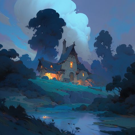 ArtStation - 082 Environment Painting, Landscape Concept, Book Illustration Art, Concept Art Drawing, Digital Painting Tutorials, Environmental Design, Fantasy Art Landscapes, Fantasy Concept Art, Night Art