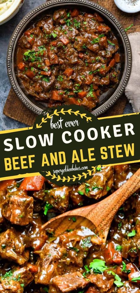 Braised Beef Slow Cooker, Beef Casserole Slow Cooker, Beef And Ale Stew, Slow Cook Beef Stew, Slow Cooker Recipes Beef Stew, Slow Cooker Steak, Irish Beef Stew, Steak And Ale, Irish Beef