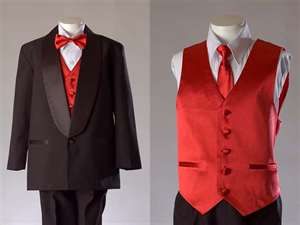 :) Black And Red Tux, Red Tux, Black Red Wedding, Diy Wedding Gifts, Groom Tuxedo, December Wedding, Red Vest, Best Friend Wedding, Prom Ideas