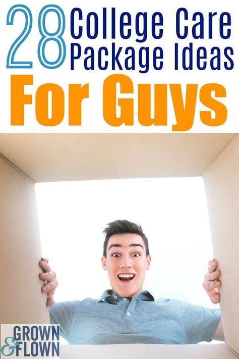 Gifts Box Ideas, College Care Package Ideas, College Gift Baskets, Man Smile, College Parents, Care Package Ideas, College Survival, College Guys, Care Pack