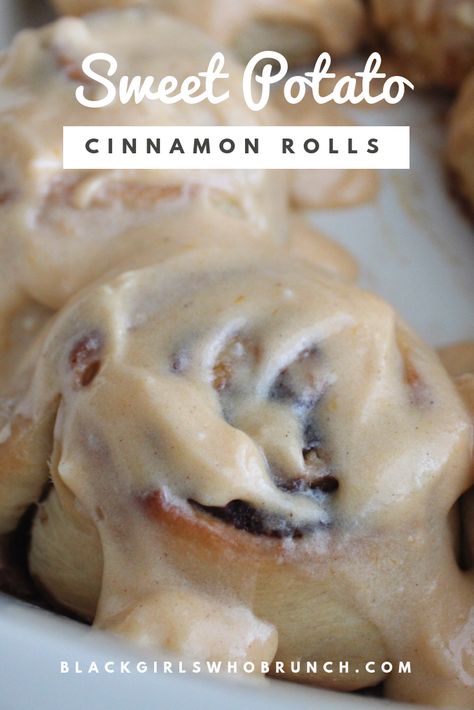 Sweet Potato Pie Cinnamon Rolls, Flavored Cinnamon Rolls Homemade, Flavored Cinnamon Rolls, Cinnamon Roll Flavors, Sweet Potato Cinnamon Rolls, Breakfast Bento, Potato Cinnamon Rolls, Cinnamon Sticky Buns, Recipe Sweet Potato