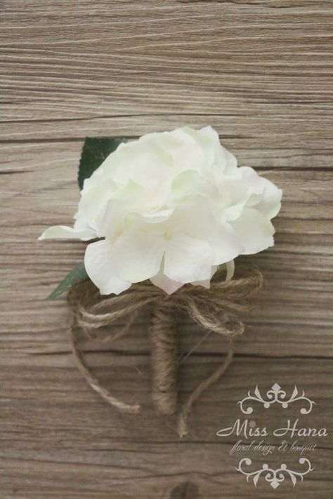 Groomsmen Flowers, Hydrangea Boutonniere, Boutonniere White, Hydrangea Bouquet Wedding, White Boutonniere, Enchanted Florist, Rustic Boutonniere, Wholesale Flowers Wedding, Hydrangeas Wedding