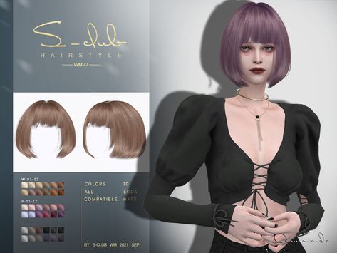 Short Bob Cut, Female Hairstyles, Short Bob Cuts, Mod Hair, Hairstyle Short, Club Hairstyles, Mesh Short, Sims Hair, Short Straight Hair