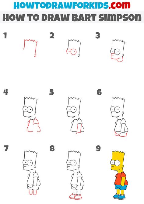 how to draw bart simpson step by step How To Draw Marge Simpson Step By Step, Step By Step Drawing Simpsons, How To Draw Bart Simpson Step By Step, Drawing Bart Simpson, Bart Simpson Nails, How To Draw The Simpsons Step By Step, How To Draw Simpsons, How To Draw Bart Simpson, How To Draw Cartoons Step By Step