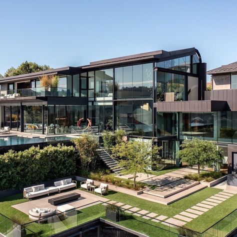 Bel Air House, Bel Air Road, Bel Air Mansion, Lush Landscape, Eksterior Modern, Architectural Firm, Dream Life House, Mega Mansions, Modern Mansion