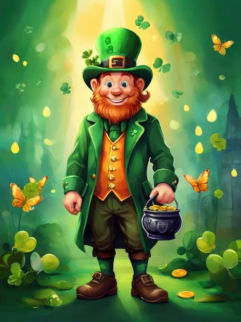 Imaginary Creatures, Irish Saints, Illustration Cartoon, Saint Patrick, Cartoon Design, St Patrick, Graphic Resources, Elf, Casino