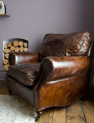 leather chair, I can imagine sitting in this chair with iPad in hand browsing Facebook and Pinterest Distressed Leather Sofa, Brown Leather Chair, Leather Club Chairs, Metal Dining Chairs, Gray Sofa, Leather Furniture, Leather Armchair, Distressed Leather, Front Room