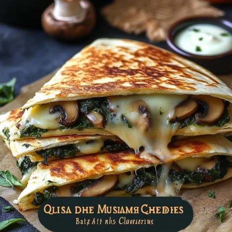 Baked Spinach Mushroom Quesadillas Baked Spinach Mushroom Quesadillas, Spinach Mushroom Quesadilla, Mushroom Quesadilla, Quesadillas Recipes, Spinach Quesadilla, Mushroom Quesadillas, Baked Spinach, Spinach Mushroom, Quesadilla Recipes