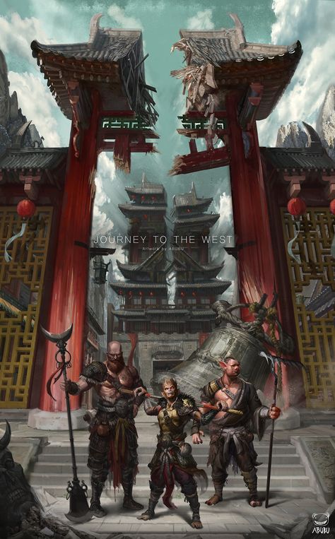 ArtStation - Journey to the West, A BUBU Zhu Bajie, Character Background, Background Artwork, Full Sleeve Tattoo Design, Pencak Silat, 1080p Anime Wallpaper, Chinese Mythology, West Art, Sun Wukong