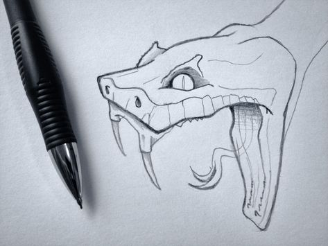 Snake Head Sketch, Sketch Snake, Head Sketch, Snake Drawing, Arte Doodle, Desen Realist, Snake Head, Snake Art, Desen Anime