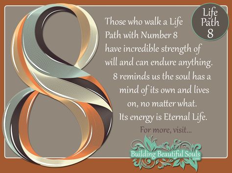 NUMEROLOGY 8 - Learn the NUMEROLOGY MEANINGS & spiritual significance of NUMBER 8. In-depth descriptions for LIFE PATH, COMPATIBILITY, DESTINY, & CAREER! Number 8 Numerology, 8 Numerology, Number 8 Meaning, 8 Meaning, Numerology 1212, Life Path 8, Numerology Calculation, Numerology Life Path, Numerology Numbers