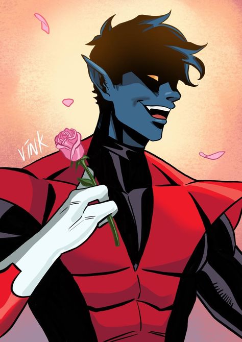 Nightcrawler Art, Nightcrawler Marvel, Nightcrawler Comic, Nightcrawler Xmen, Storm Comic, Kurt Wagner, Beauty And The Beast Art, Fictional Heroes, Xmen Comics