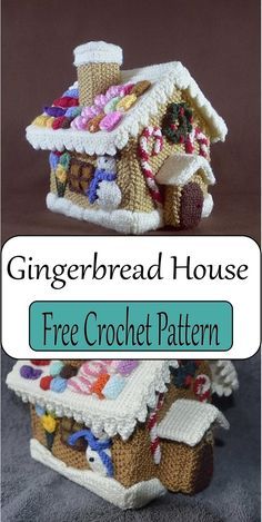 Crochet Gingerbread House Patterns Free Crochet Gingerbread House Patterns, Crochet House Patterns Free, Crochet Gingerbread House Free Pattern, Gingerbread House Crochet, Crochet Gingerbread House, Gingerbread Diy Crafts, Animal Homes, Xmas Crochet, Crochet Gingerbread