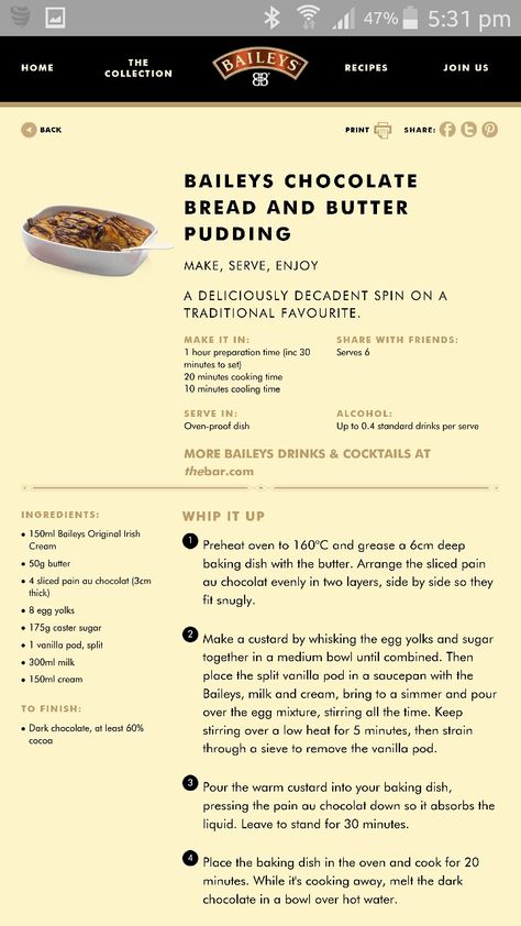 Baileys Bread And Butter Pudding, Baileys Bread Pudding, Elevated Desserts, Hygge Food, Baileys Recipes, Butter Pudding, Bread And Butter Pudding, Bake Recipes, Chocolate Bread