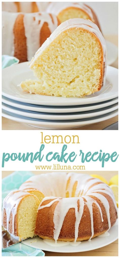 The best lemon pound cake recipe full of lemon juice and lemon zest! So moist, and topped with a delicious lemony glaze. Pound Cake Glaze Recipe, Best Lemon Pound Cake, Pound Cake Glaze, Lemon Pound Cake Recipe, Cake Mug, Pound Cake Recipe, Fun Cakes, Lemon Pound Cake, Bundt Cakes Recipes