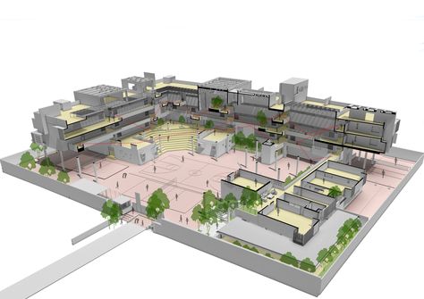 School Site Plan Architecture, School Site Plan, Site Plan Architecture, School Building Plans, School Renovation, Elementary School Architecture, Site Plan Rendering, School Floor Plan, Architecture Site Plan