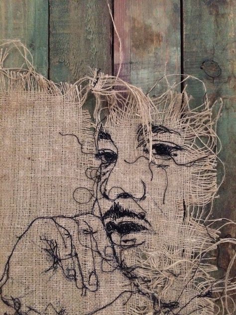 Textiles Sketchbook, Portrait Embroidery, Textile Art Embroidery, Stitch Drawing, Embroidered Art, Textile Fiber Art, Thread Art, Thread Painting, Expressive Art