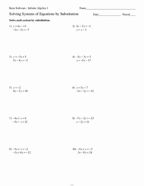 Substitution Method Worksheet Answers Luxury Systems Of Equations Substitution Worksheet Substitution Method, Algebra 2 Worksheets, Literal Equations, Simultaneous Equations, Solving Linear Equations, Multi Step Equations, Writing Equations, Graphing Worksheets, Systems Of Equations