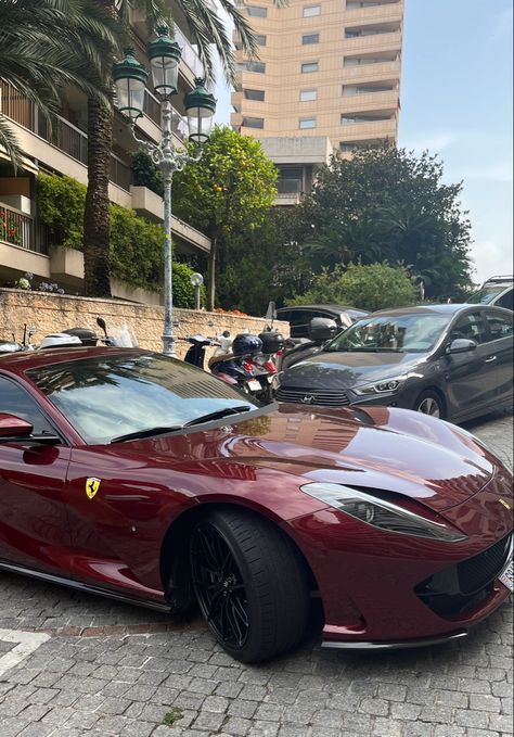 ferrari 812 Red Wine Ferrari, Ferrari Suv, Expensive Sports Cars, Red Sports Car, Ferrari 812, Future Cars, Ferrari Car, Classy Cars, Pretty Cars