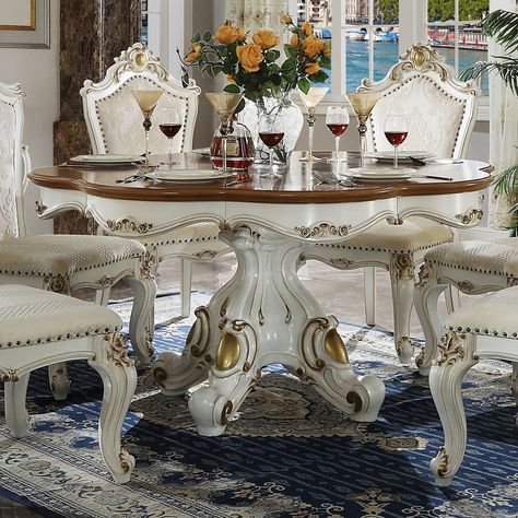 Marble Dining Table Set, Round Dining Room Sets, Round Marble Dining Table, Carved Table, Set Meja Makan, Room Table Decor, Round Dining Room, Dining Room Table Decor, Luxury Dining Room