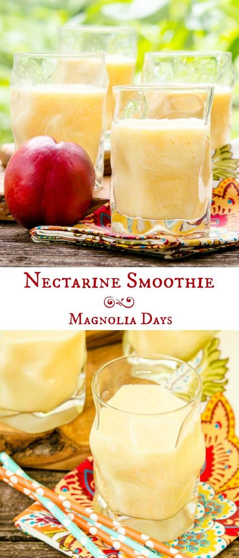 Nectarine Recipes Healthy, Nectarine Smoothie, Nectarine Recipes, Sugar Free Yogurt, Easy Healthy Smoothies, Yogurt Milk, Fruit Yogurt, Creamy Smoothies, Pear Smoothie