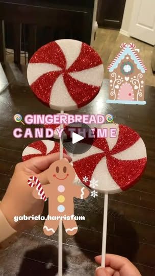 Candy Tree Ornaments Diy, Gingerbread Centerpiece Ideas Diy, Diy Lollipop Decorations, Diy Gumdrops, Diy Gumdrops Decorations, Diy Candy Cane Decorations, Gingerbread Centerpiece Ideas, Diy Candy Decorations, Candyland Christmas Decorations Diy