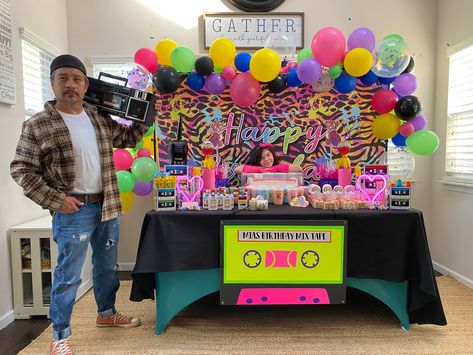 90s Candy Table, 90s Dessert Table, 80s Candy Table, 90s Birthday Party, 80s Candy, 90s Candy, 90s Birthday, 30th Birthday Themes, 90's Birthday Party