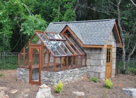 Tudor greenhouse gable end attachment Tudor Greenhouse, Greenhouse Shed Combo, Shed Greenhouse, Greenhouse Pictures, Diy Greenhouse Plans, Greenhouse Shed, Build A Greenhouse, Home Greenhouse, A Small House