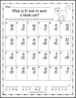 Here's a riddle page for students to practice basic addition and subtraction facts. Addition To 20, Teaching Holidays, Halloween Worksheets, Math Riddles, Carte Halloween, Halloween Math, Second Grade Math, Math Addition, First Grade Classroom