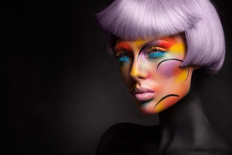 Fun Editorial, Editorial Make-up, Fantasy Make-up, Looks Kylie Jenner, Beauty Makeup Photography, Avant Garde Makeup, Face Beauty, Airbrush Makeup, Colorful Portrait