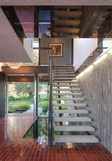 Floating Staircase Ideas, Open Staircase Ideas, Carpet Treads, Open Stairs, Staircase Ideas, Staircase Remodel, Open Staircase, Carpet Stair Treads, Floating Stairs