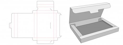 No glue document box die cut template de... | Premium Vector #Freepik #vector #template #paper #line #box Cube Model, Template Box, Project Illustration, Packaging Die Cut, Hexagon Box, Slide Box, Cosmetic Display, Flower Packaging, Vector Template