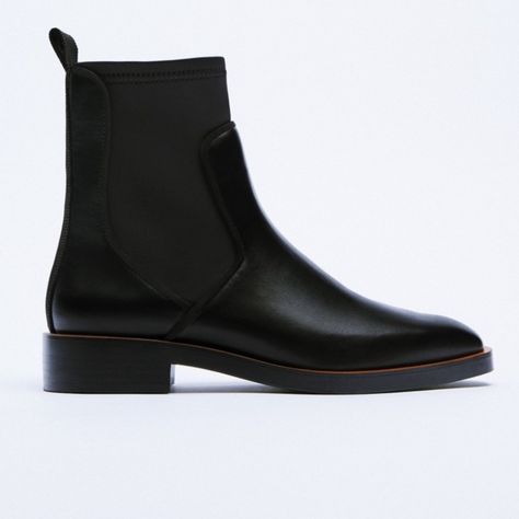 Zara Elasticated Flat Ankle Boots Black Flat Ankle Boots. Stretch Leg Detail For The Best Fit. Back Pull Tab. , Heel Height Of 2.5 Cm. / 0.9″ #35-624 Flat Black Ankle Boots, Black Flat Ankle Boots, Ankle Flats, Flat Ankle Boots, Low Heel Ankle Boots, Ankle Boots Black, Fit Back, Ankle Boots Flat, Black Shoes Women