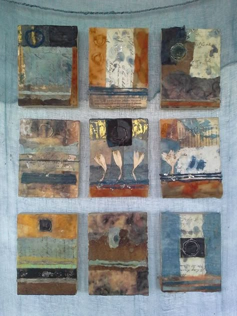 Encaustic Collage, Mixed Media Collage Art, Media Collage Art, Tea Bag Art, Collage Collage, Paper Collage Art, Wax Painting, Painting Collage, Art Mixed Media