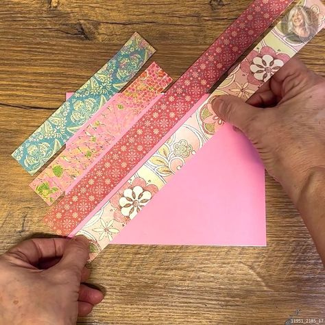 Turning Scrap Paper Into Greeting Cards | greeting card, paper recycling | Turning Scrap Paper Into Greeting Cards | By Our Upcycled Life | Facebook Xmas Cards Diy, Upcycle Paper, Strip Cards, Paper Recycling, Scrap Paper Crafts, Card Design Handmade, Old Greeting Cards, Recycled Cards, Art And Craft Ideas