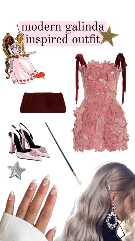 modern galinda (glinda) inspired outfit #wicked #movies #arianagrande #vibes #outfit Galinda Wicked, Wicked Glinda, Vibes Outfit, Inspired Outfits, Bachelorette Party, Wicked, Outfit Inspirations, Vogue, Collage