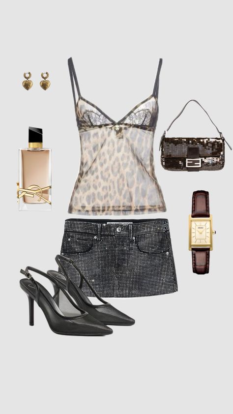 Cheetah print top outfit #outfitinspo #cheetah #sparkle #gold Cheetah Print Top Outfit, Printed Top Outfit, Cheetah Print Top, Top Outfit, Print Top, Cheetah Print, Print Tops, Sparkle, Top Outfits