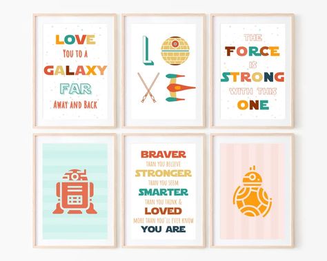 Galaxy Theme Nursery, Star Wars Nursery Girl, Colorful Gender Neutral Nursery, Star Wars Nursery Art, Star Wars Baby Room, Gender Neutral Nursery Colors, Star Wars Wall Decal, Gender Neutral Nursery Art, Star Wars Nursery