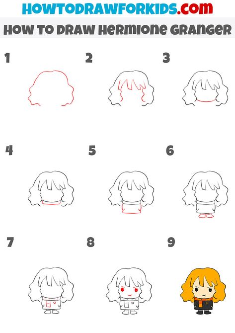 how to draw hermione granger step by step Harry Potter How To Draw, How To Draw Harry Potter Easy, How To Draw Harry Potter, Hermoine Granger Drawing, How To Draw Hermione Granger, Step By Step Drawing Harry Potter, Hermione Granger Drawing Easy, How To Draw Hermione Granger Easy, Hermione Granger Drawing