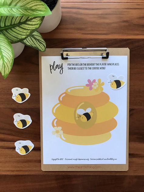 Nature Unit Study, Mfw Kindergarten, Bee Games, Game Birthday Party, Bee Invitations, Birthday Party Game, Free Homeschool Printables, Shapes Preschool, Bee Party