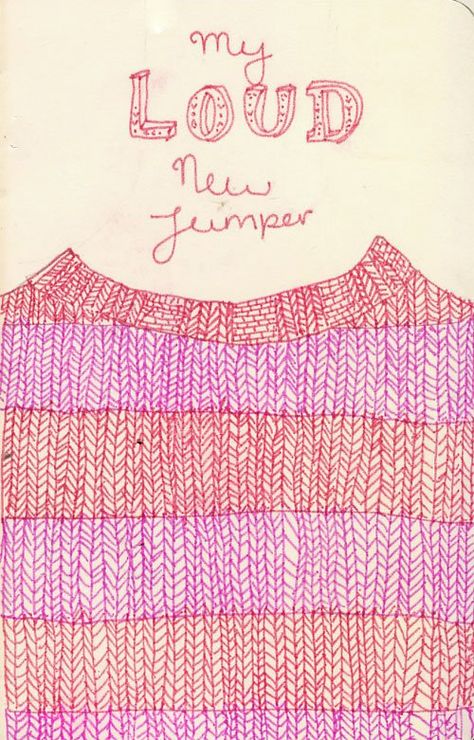 Knit Sketchbook, Winter Design Graphic, Miami Friends, Sweater Drawing, Knitting Drawing, Illustrated Clothing, Emma Block, Daily Doodle, Knitted Texture