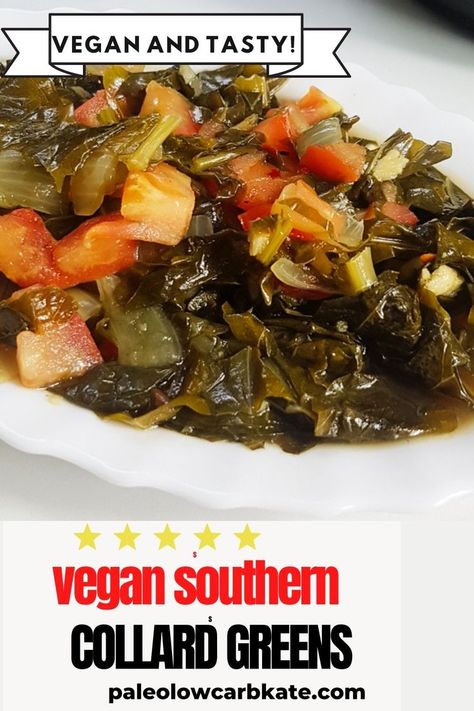 Vegetarian Collard Greens Recipe, Southern Greens Recipe, Southern Collard Greens Recipe, Easy Collard Greens Recipe, Vegetarian Collard Greens, Vegan Collard Greens, Southern Collard Greens, Southern Greens, Collard Greens Recipe