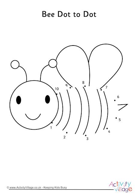 Bee Dot to Dot Kindergarten Spelling, Printable Worksheets For Kindergarten, Summer Puzzle, Dot To Dot Puzzles, Dot To Dot Printables, Bugs Preschool, Bee Activities, Summer Worksheets, Bee Classroom